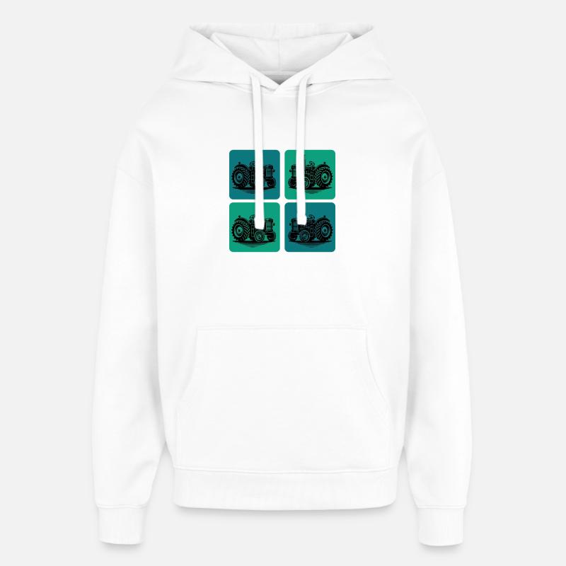 Traktor Design - Oversized Unisex Hoodie von Stanley/Stella - Weiß