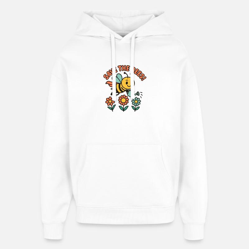 Super-héros Bee : Sauvez les abeilles ! - Sweat à capuche unisexe Stanley/Stella Oversized - blanc