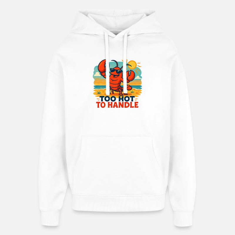 Illustration de homard d’été animée - Sweat à capuche unisexe Stanley/Stella Oversized - blanc