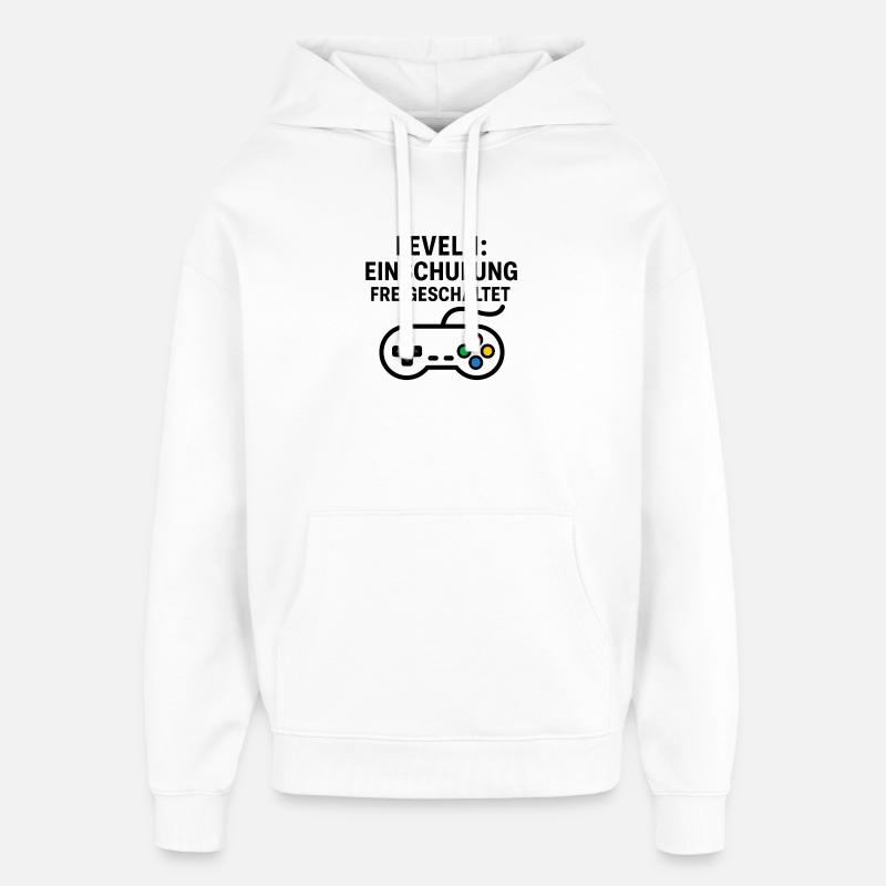 Gaming | Level 1: Einschulung Freigeschaltet - Oversized Unisex Hoodie von Stanley/Stella - Weiß