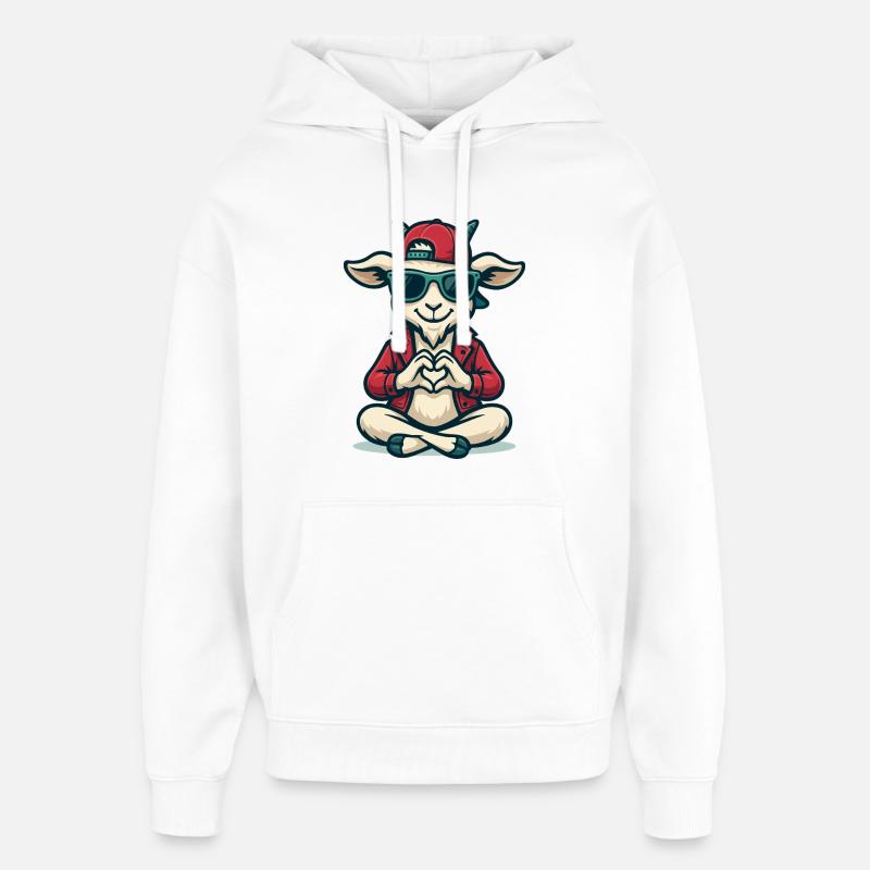 Vibrations du cœur de chèvre - Sweat à capuche unisexe Stanley/Stella Oversized - blanc