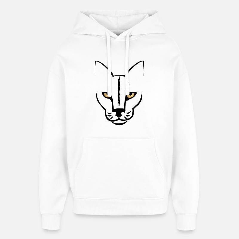 Le regard du chat - Sweat à capuche unisexe Stanley/Stella Oversized - blanc