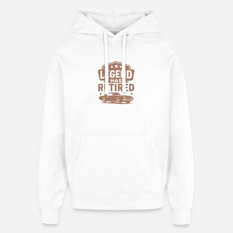 Legend Has Retired muscle car - Sweat à capuche unisexe Stanley/Stella Oversized - blanc