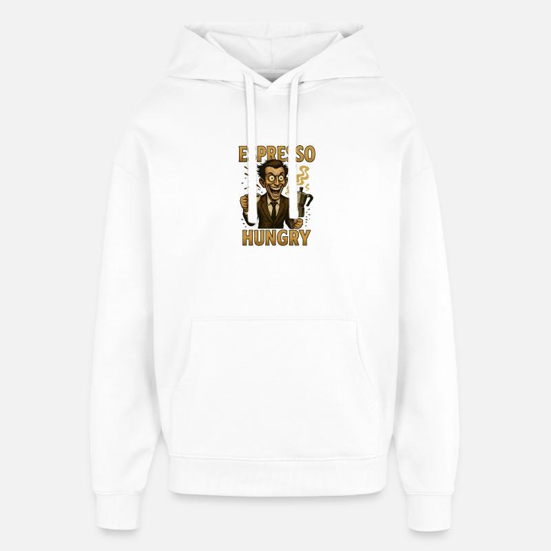 Faim d’espresso - Sweat à capuche unisexe Stanley/Stella Oversized - blanc