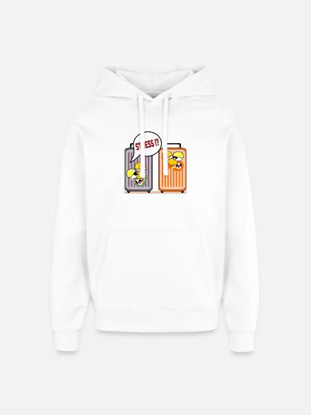 HOLIDAY STRESS HOLIDAY SUITCASE - Oversized Unisex Hoodie by Stanley/Stella - white