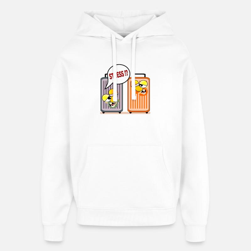 VALISE DE VACANCES STRESS VACANCES - Sweat à capuche unisexe Stanley/Stella Oversized - blanc
