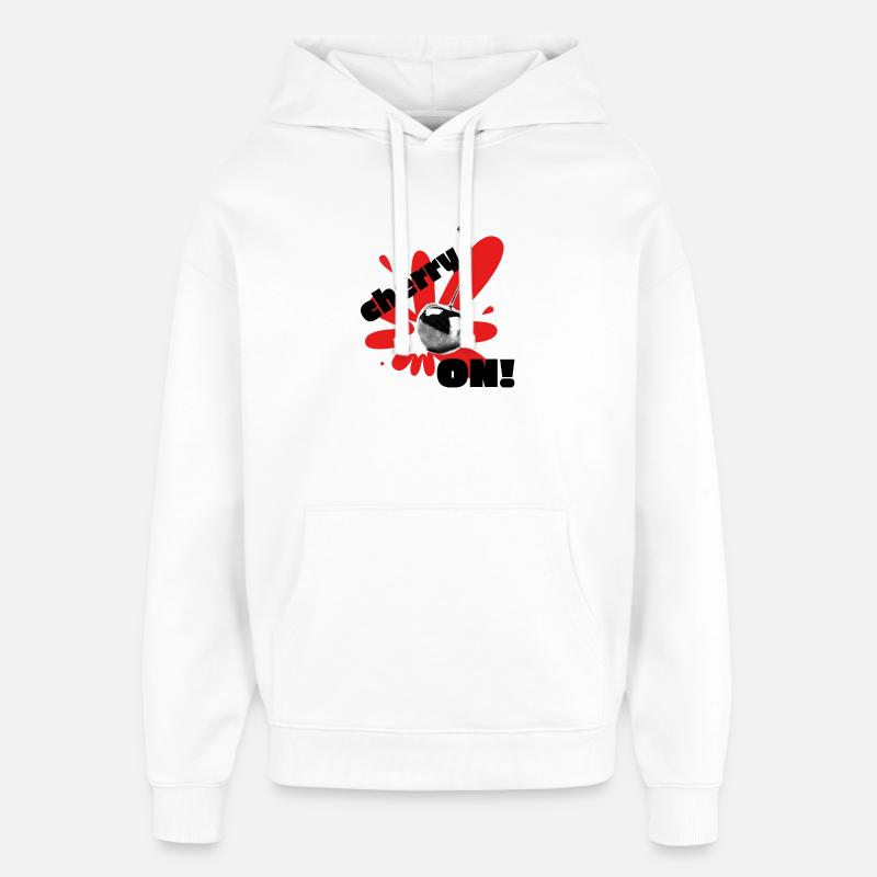 Kirsche auf! - Oversized Unisex Hoodie von Stanley/Stella - Weiß
