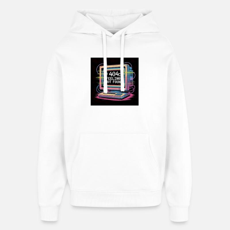 Retro Computer 404 No Feeling - Oversized Unisex Hoodie by Stanley/Stella - white