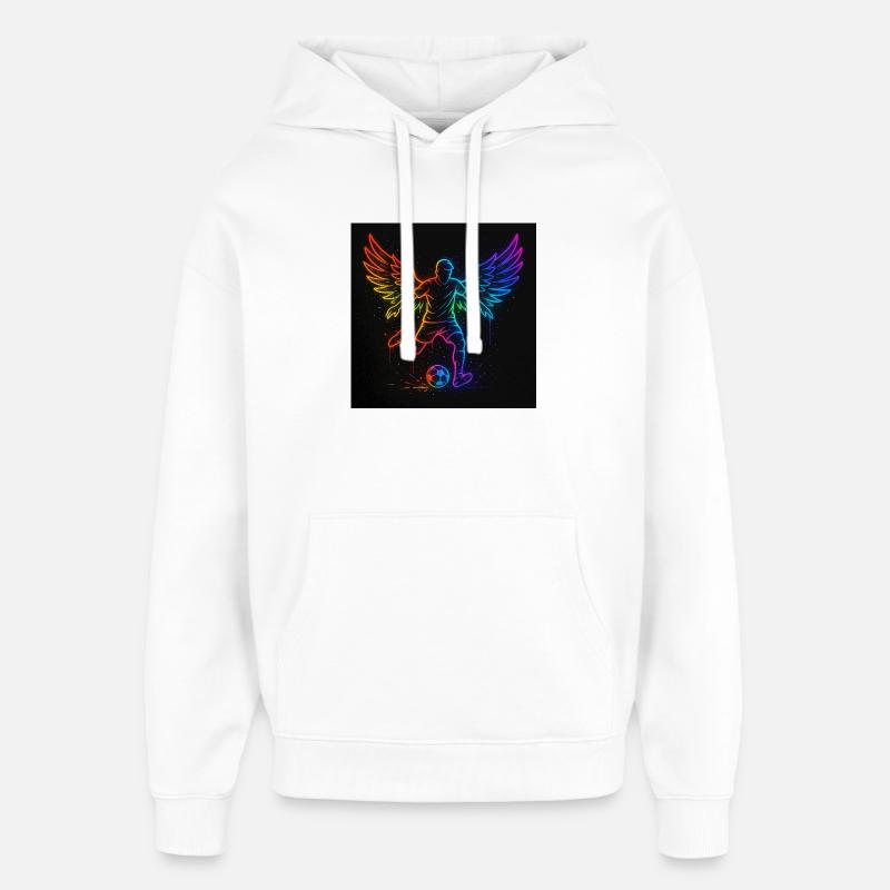 Neon Wings Soccer Player Design - Sweat à capuche unisexe Stanley/Stella Oversized - blanc