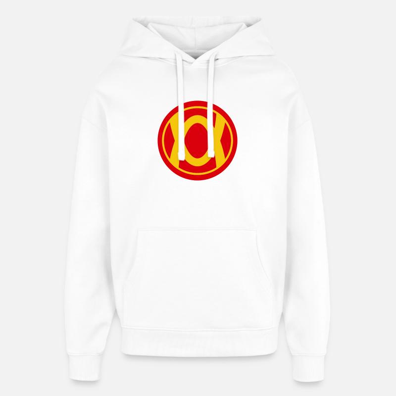 Conception d’emblème de super-héros rétro - Sweat à capuche unisexe Stanley/Stella Oversized - blanc