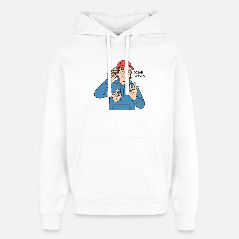 Gebärdensprache Ocean Waves - Oversized Unisex Hoodie von Stanley/Stella - Weiß