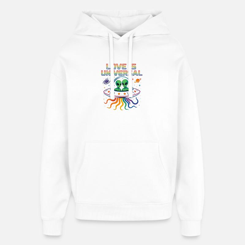L’amour est universel - Sweat à capuche unisexe Stanley/Stella Oversized - blanc