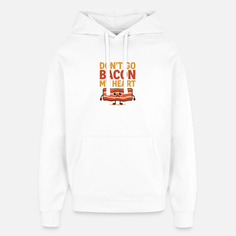 Bacon Heart Graffiti Design - Oversized Unisex Hoodie by Stanley/Stella - white