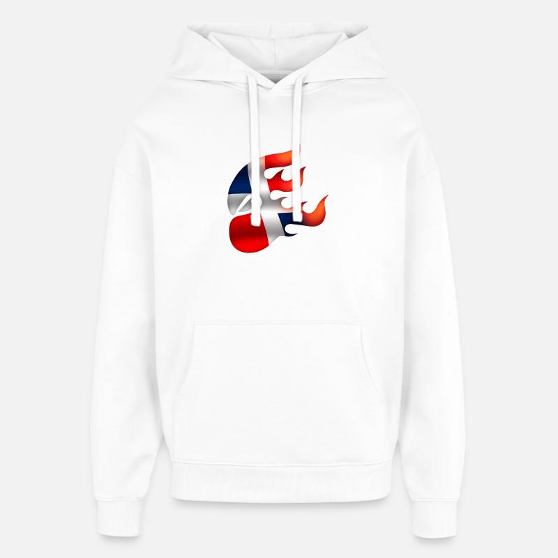Drapeau de la République dominicaine - Sweat à capuche unisexe Stanley/Stella Oversized - blanc