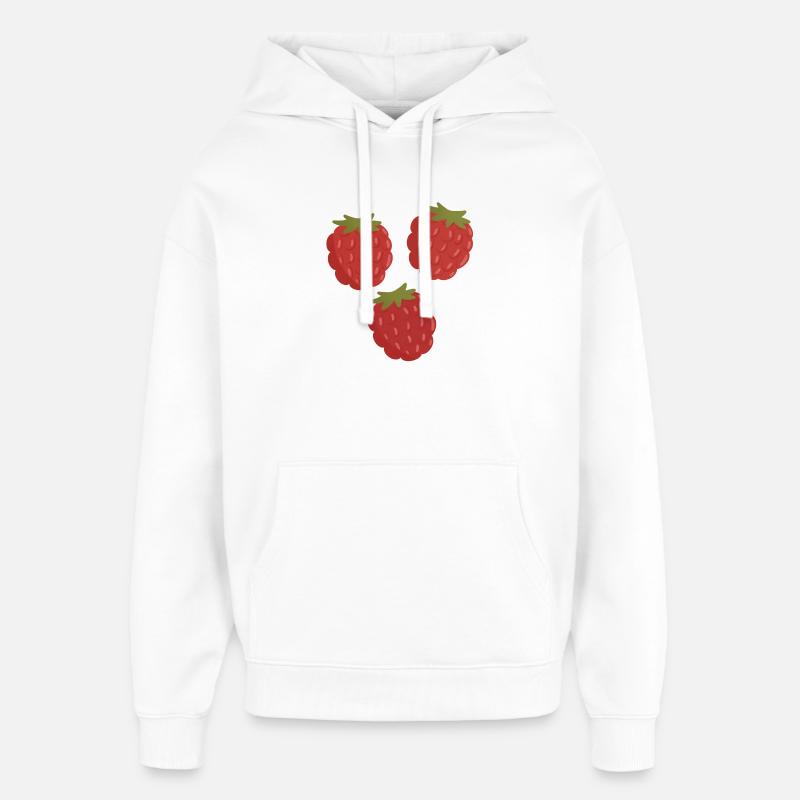 Vivid Raspberry Fruit Pattern - Oversized Unisex Hoodie by Stanley/Stella - white