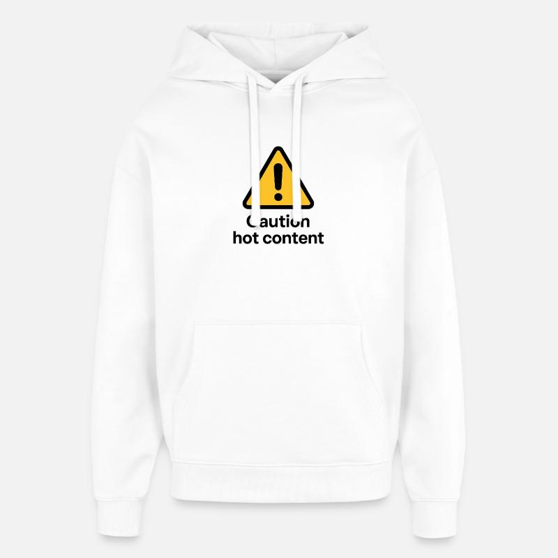 Avertissement de contenu chaud - Sweat à capuche unisexe Stanley/Stella Oversized - blanc