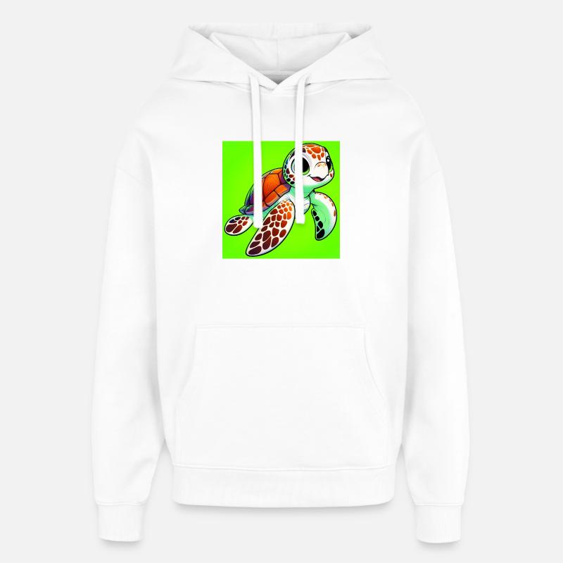 tortue - Sweat à capuche unisexe Stanley/Stella Oversized - blanc