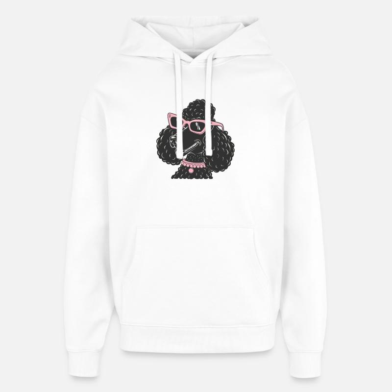 Drôle de caniche - Sweat à capuche unisexe Stanley/Stella Oversized - blanc