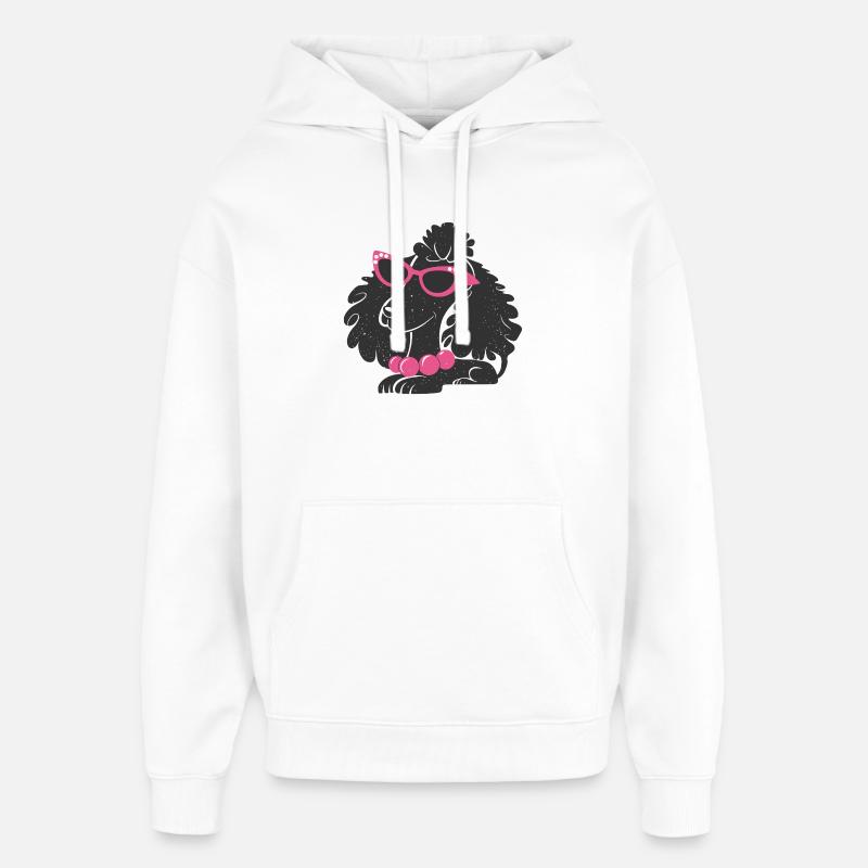 Drôle de caniche - Sweat à capuche unisexe Stanley/Stella Oversized - blanc