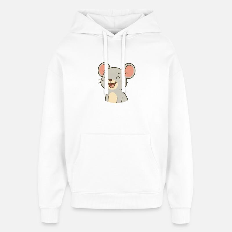Lachende_Maus - Oversized Unisex Hoodie von Stanley/Stella - Weiß