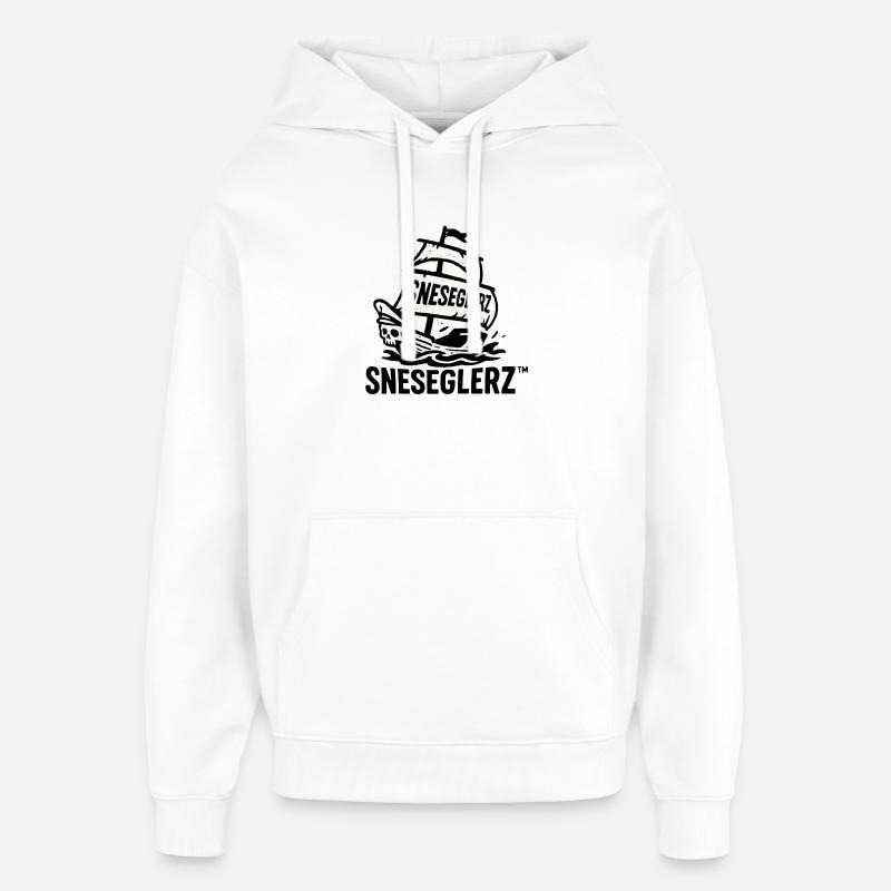 Navire avec crâne et drapeau - Sweat à capuche unisexe Stanley/Stella Oversized - blanc