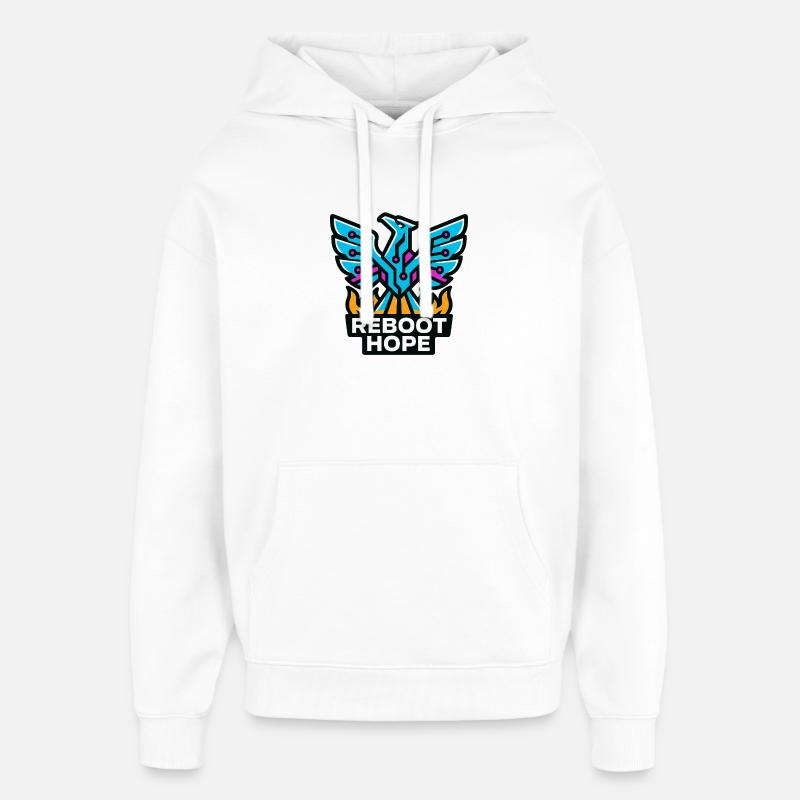 Redémarrer l’espoir - Sweat à capuche unisexe Stanley/Stella Oversized - blanc