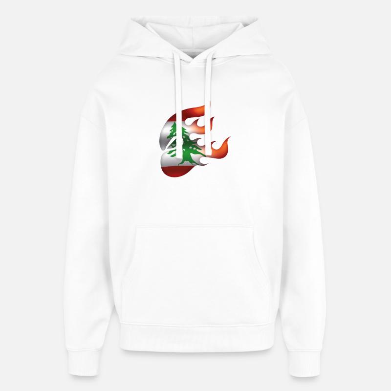 Flagge des Libanon - Libanon - Ninja - Oversized Unisex Hoodie von Stanley/Stella - Weiß