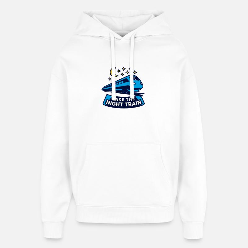 Nachtzug – Prendre le train de nuit - Sweat à capuche unisexe Stanley/Stella Oversized - blanc