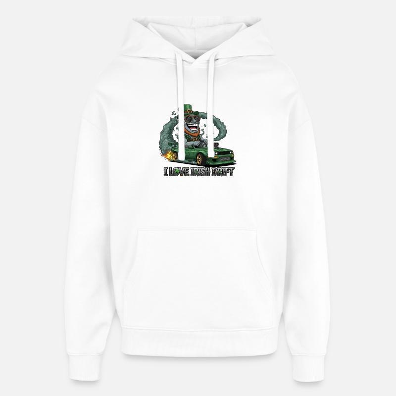 Saint-Patrick Cascade Drifting Design - Sweat à capuche unisexe Stanley/Stella Oversized - blanc