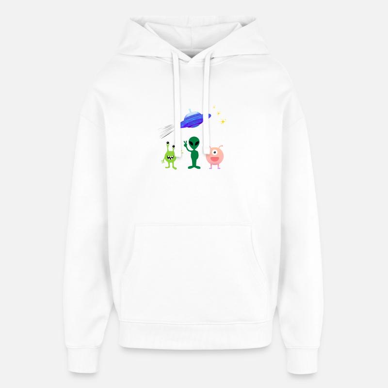Salutation extraterrestre - Sweat à capuche unisexe Stanley/Stella Oversized - blanc