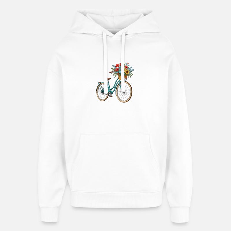Bicyclette - Sweat à capuche unisexe Stanley/Stella Oversized - blanc