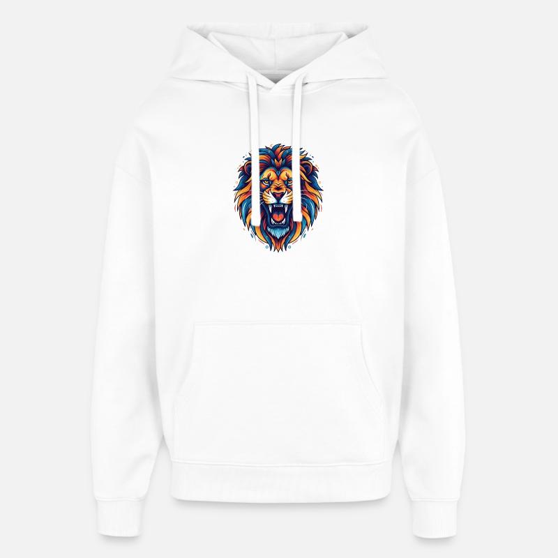 Lion - Sweat à capuche unisexe Stanley/Stella Oversized - blanc