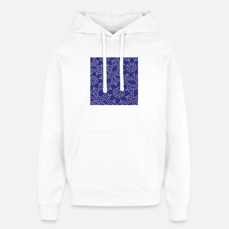 Linear Christmas geometric pattern - Oversized Unisex Hoodie by Stanley/Stella - white