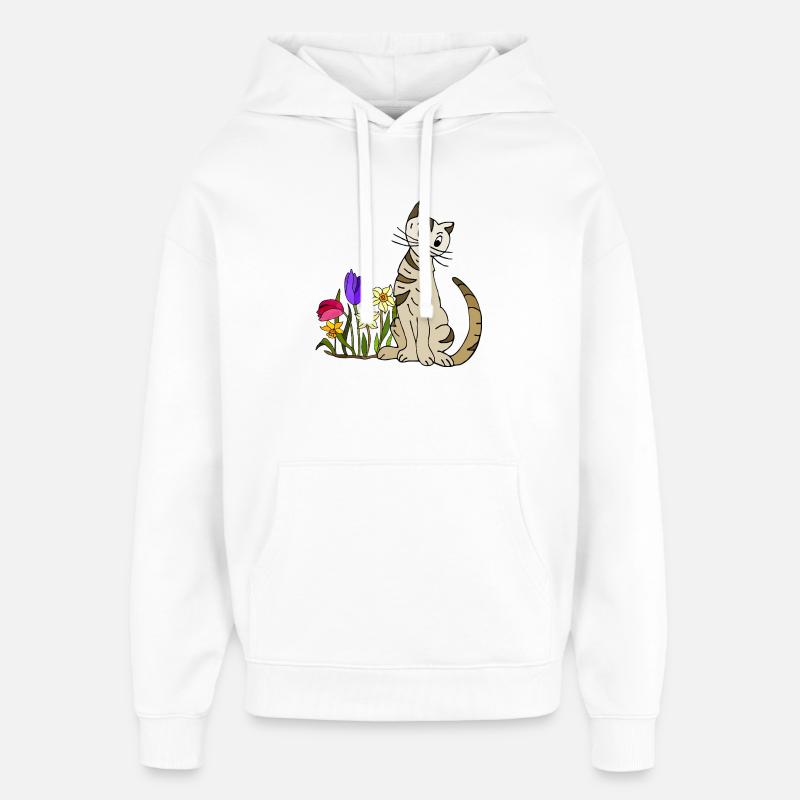 chat - Sweat à capuche unisexe Stanley/Stella Oversized - blanc