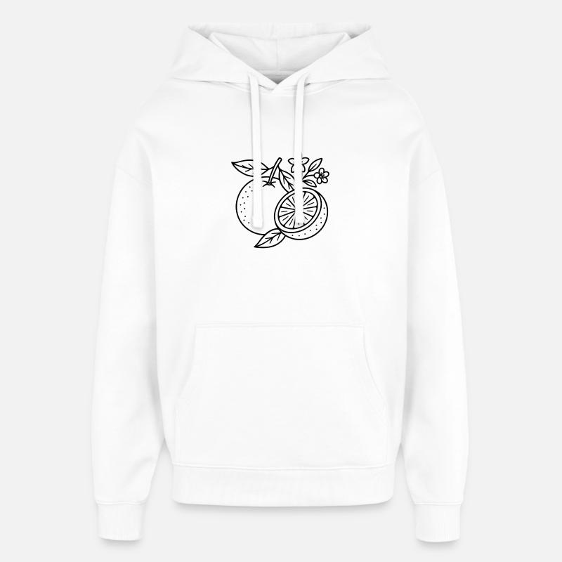 Oranges à fleurs - Sweat à capuche unisexe Stanley/Stella Oversized - blanc