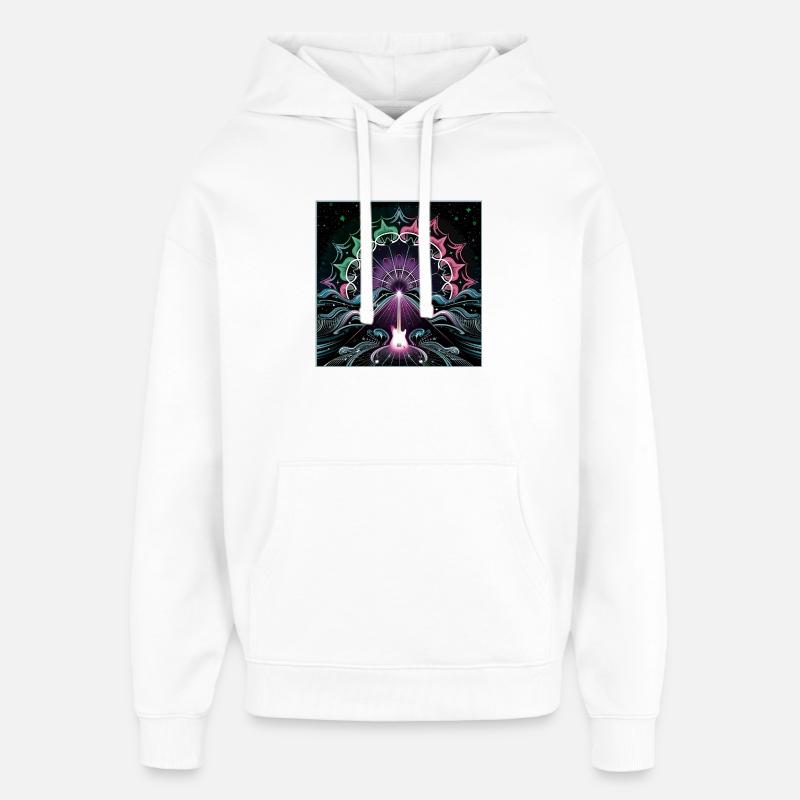 Chef-d’œuvre de guitare psychédélique néon - Sweat à capuche unisexe Stanley/Stella Oversized - blanc