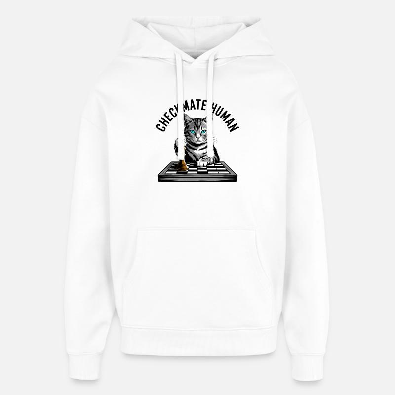 Échec et mat Humain Chat des échecs - Sweat à capuche unisexe Stanley/Stella Oversized - blanc