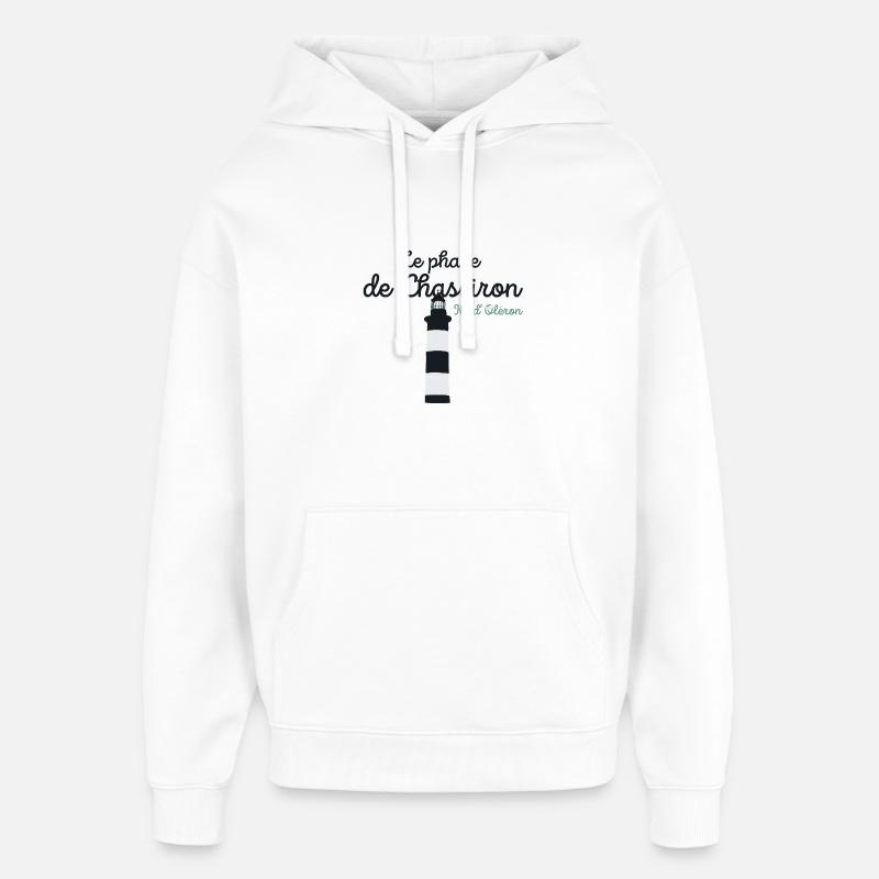 Ile d'Oléron phare de Chassiron - Sweat à capuche unisexe Stanley/Stella Oversized - blanc