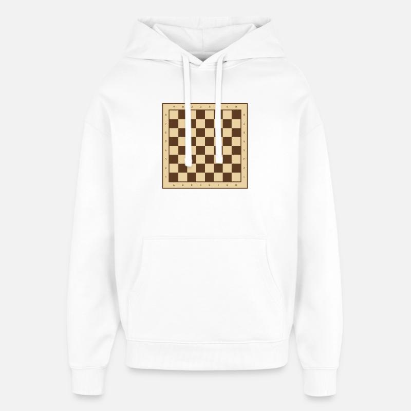 Conception classique en damier - Sweat à capuche unisexe Stanley/Stella Oversized - blanc