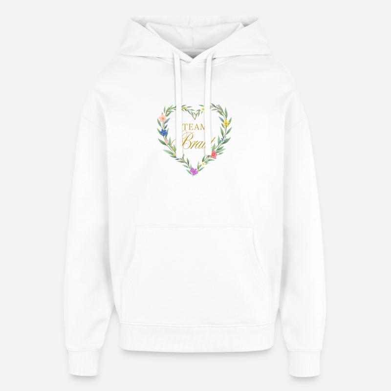 Équipe Mariée ! Cœur - Sweat à capuche unisexe Stanley/Stella Oversized - blanc