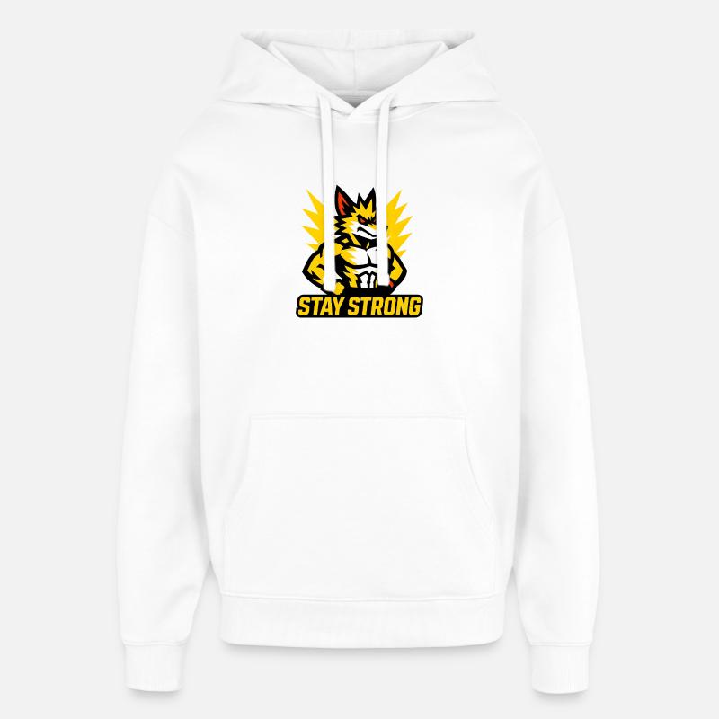 Kraftvoller Wolf mit Blitzmotiven - Oversized Unisex Hoodie von Stanley/Stella - Weiß