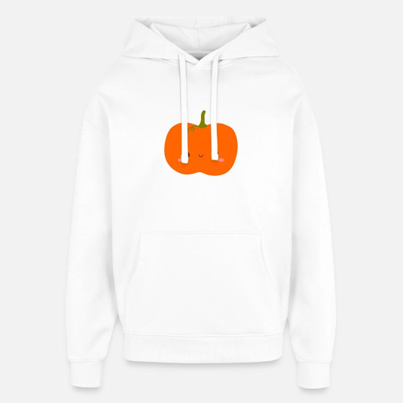 Illustration de citrouille souriante mignonne - Sweat à capuche unisexe Stanley/Stella Oversized - blanc