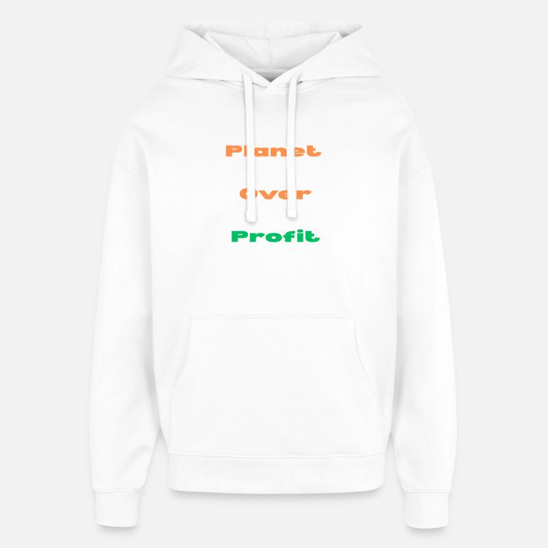 LA PLANÈTE PLUTÔT QUE LE PROFIT - Sweat à capuche unisexe Stanley/Stella Oversized - blanc