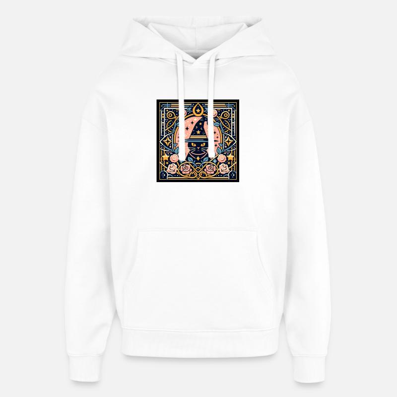 Chat Mystique - Sweat à capuche unisexe Stanley/Stella Oversized - blanc