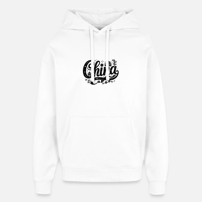 Chine - Conception de souvenirs - Sweat à capuche unisexe Stanley/Stella Oversized - blanc