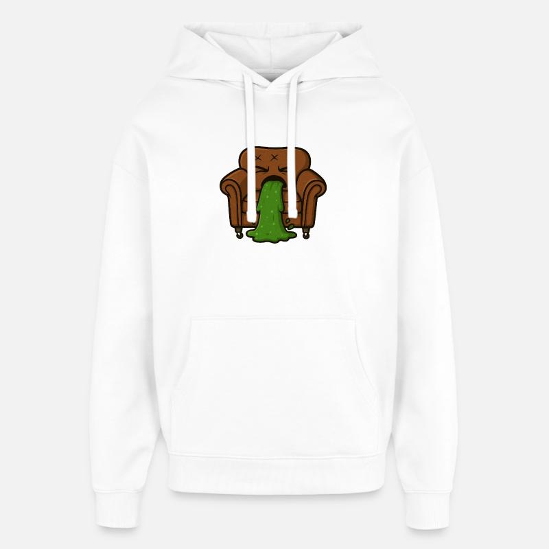 Couchi vomit - Sweat à capuche unisexe Stanley/Stella Oversized - blanc