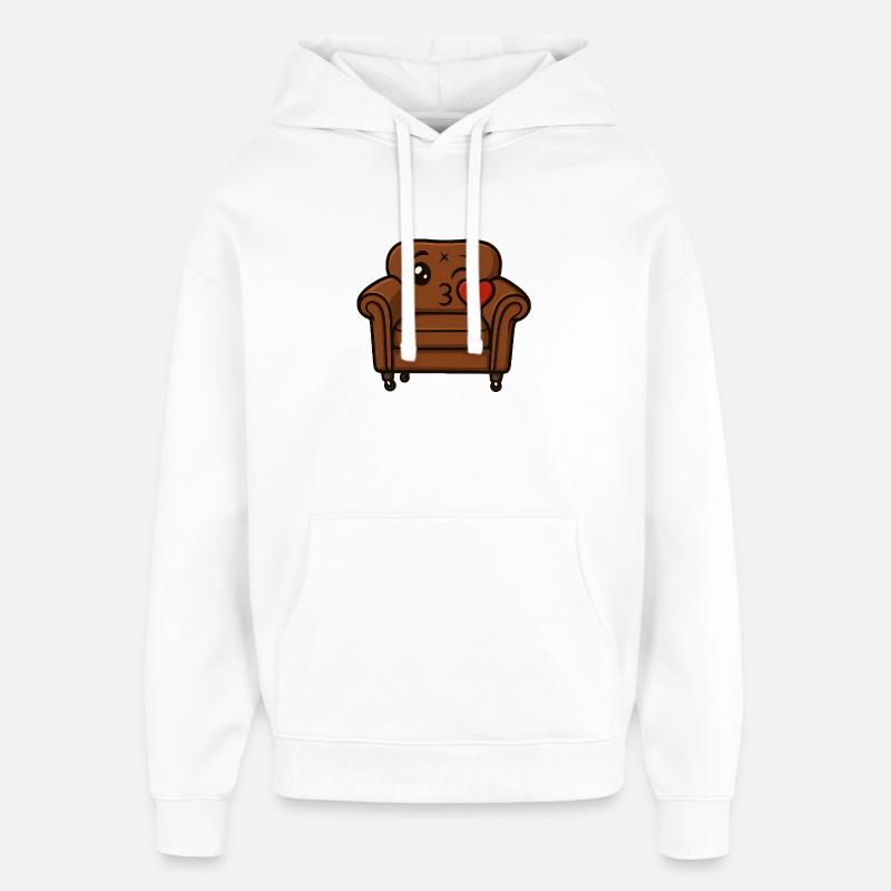 Couchi s’embrasse - Sweat à capuche unisexe Stanley/Stella Oversized - blanc