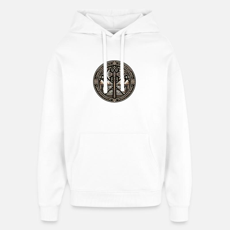 Wilson Vikings Shield Design - Sweat à capuche unisexe Stanley/Stella Oversized - blanc