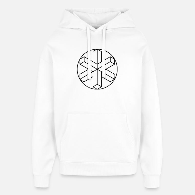 Crop circle géométrique flocon de neige - Sweat à capuche unisexe Stanley/Stella Oversized - blanc
