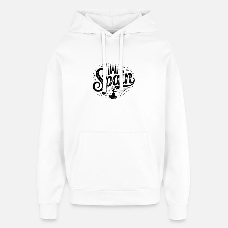 Espagne - Conception de souvenirs - Sweat à capuche unisexe Stanley/Stella Oversized - blanc